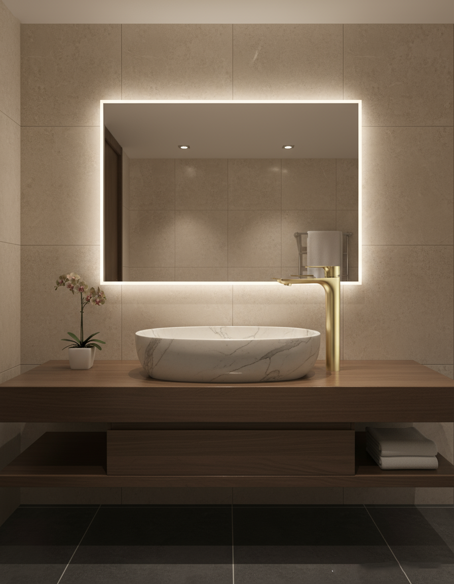 Polished Gold Tall Basin Faucet – Brass Vessel Sink Mixer Tap | Single-Handle