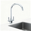 Dual Handle Kitchen Faucet with High Arc Spout and Chrome Finish Brass Mixer Tap 