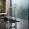 Modern Tall Stainless Steel Basin Mixer Tap – Brushed Finish Cylindrical Vessel Sink Faucet with Single Handle and Water-Saving Aerator Durable 304 Stainless Steel Bathroom Tap OEM Supplier
