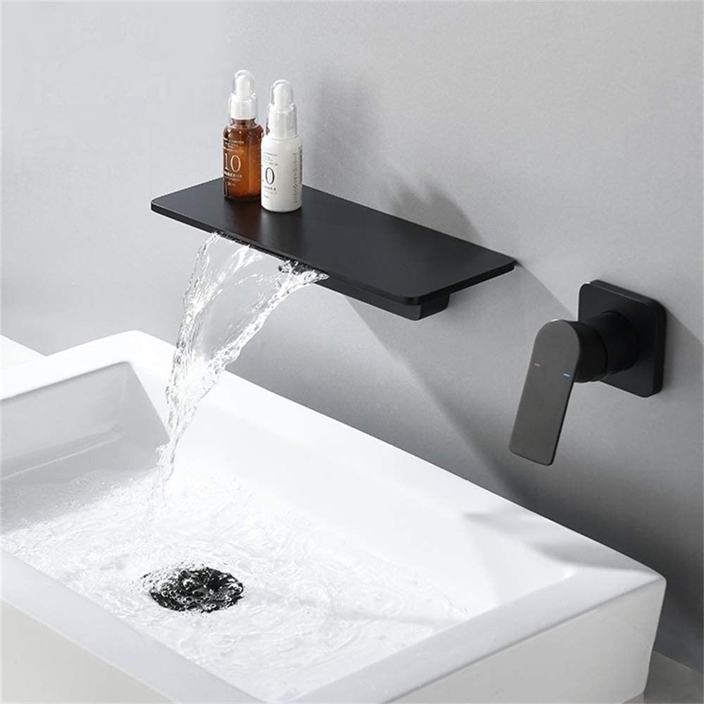 Brushed Gold Wall - Mounted Bathtub Faucet with Concealed Sprayer Function