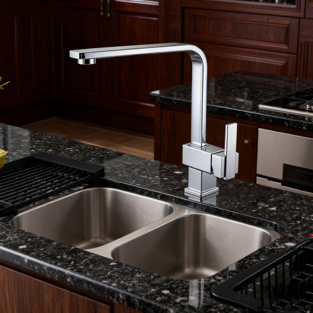 Premium Single-Handle High-Arc Kitchen Faucet in Durable DR Brass Body and Zinc Alloy Handle for Modern Kitchens