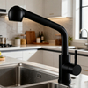 Stainless Steel Kitchen Faucet with Dual-Function Sprayer and Lead-Free Construction for Project Supply