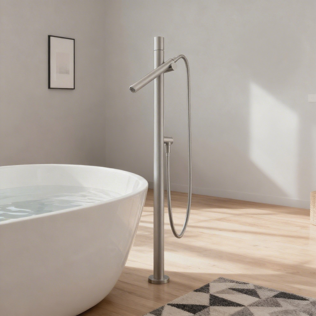 Residential Project Supply Brushed Nickel Freestanding Tub Filler