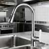 Chrome Pull-Down Kitchen Faucet in Modern Design with Dual-Mode Sprayer and Brass Made