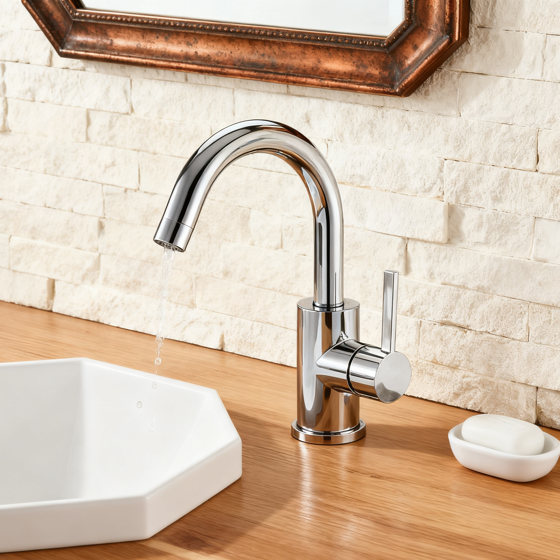DF-03008S Modern Brass Basin Faucet – Brushed Nickel Finish | Single Handle Bathroom Mixer Tap
