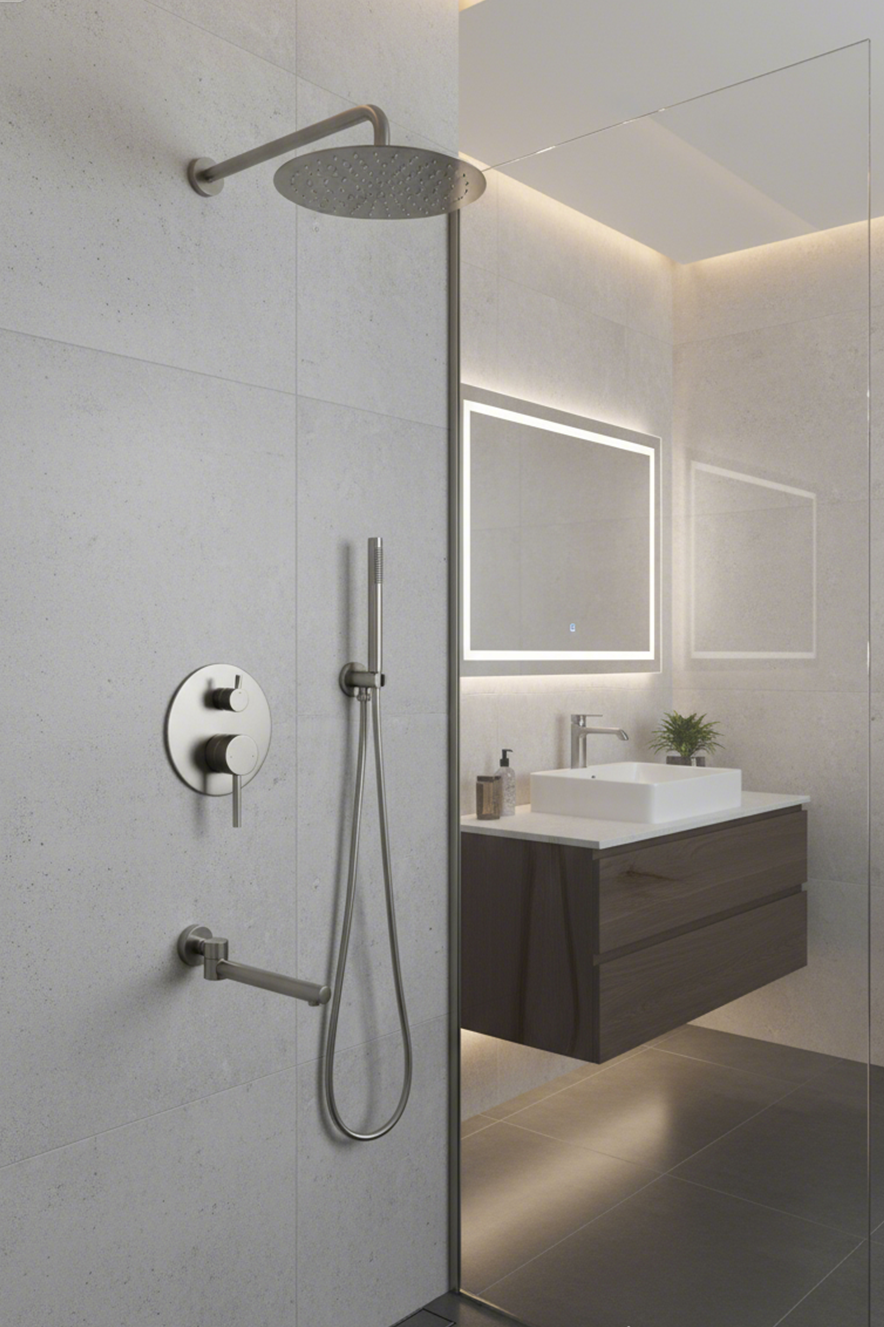 1101020 | 3-Function Concealed Shower System – Brushed Gold / Rose Gold