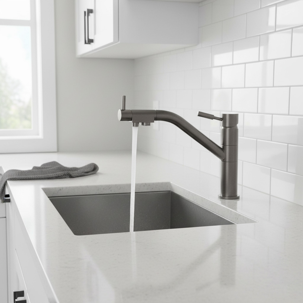 Kitchen Faucet with Sprayer - Premium Chrome Sink Mixer for Modern Kitchens 