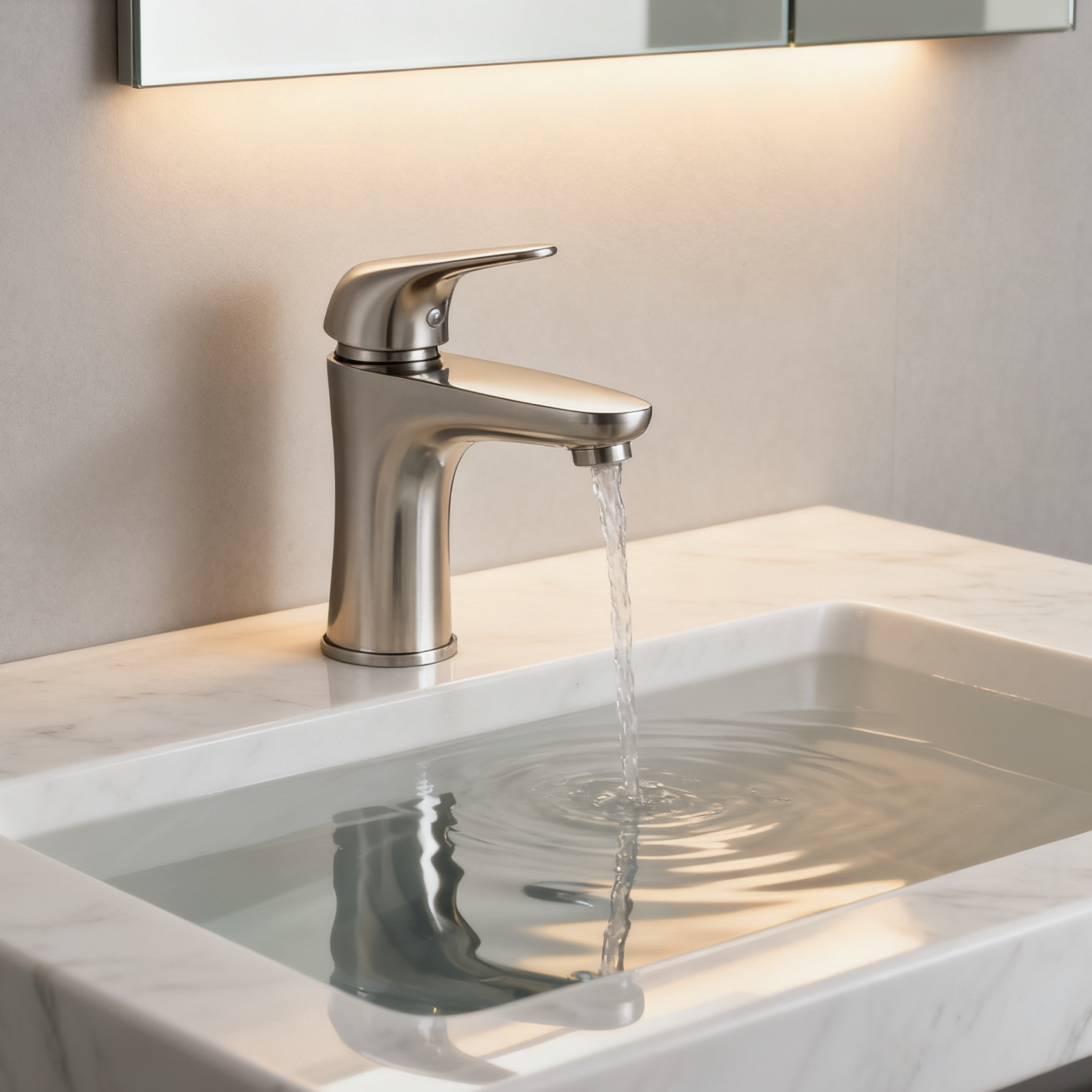 DF-01203SS Stainless Steel Basin Faucet – Single Handle Bathroom Mixer Tap