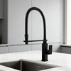 Commercial Pull Down Kitchen Faucet in High-Arc Brass Mixer Tap with Flexible Spring Sprayer for Modern Projects