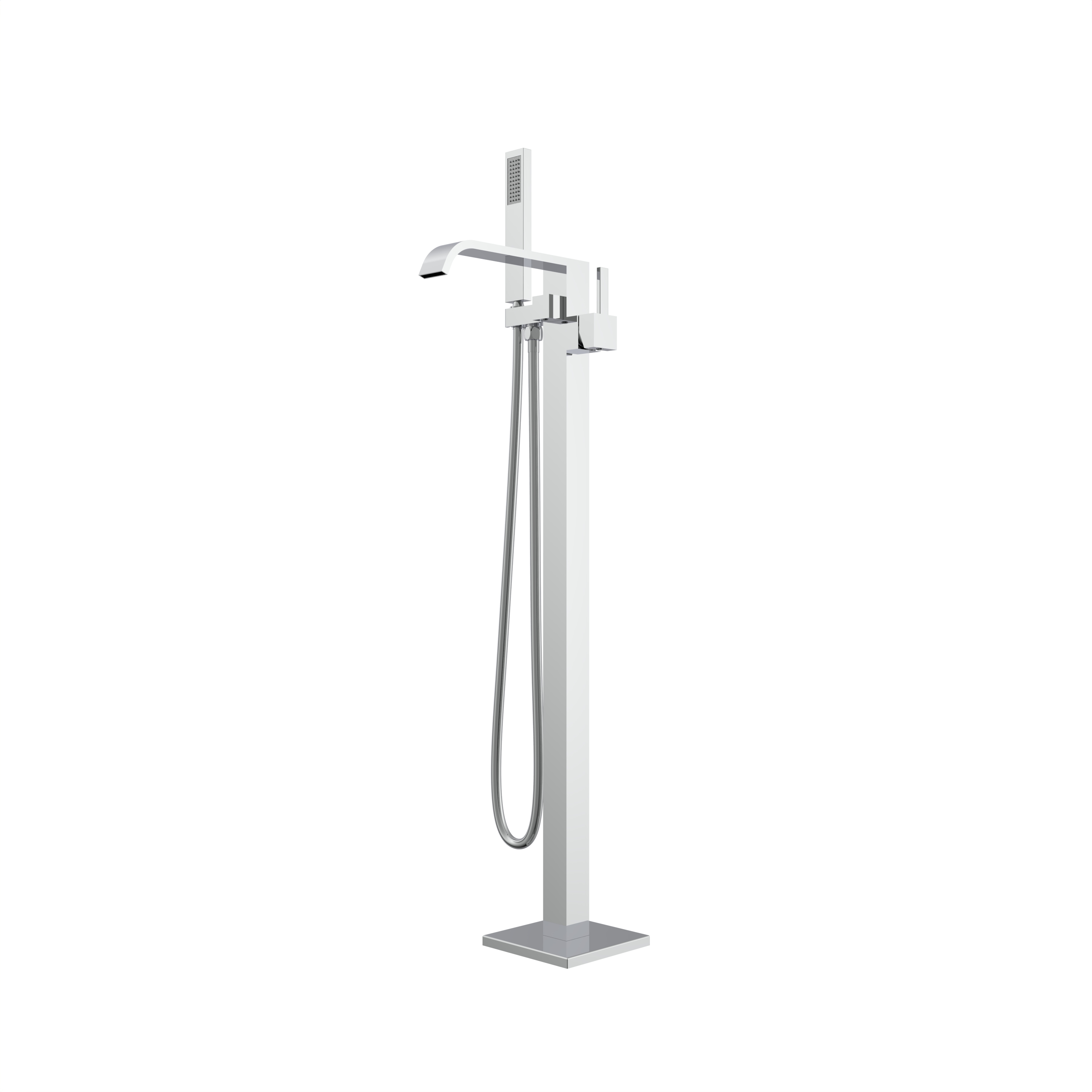 Stainless Steel Polished Chrome Freestanding Tub Filler Faucet