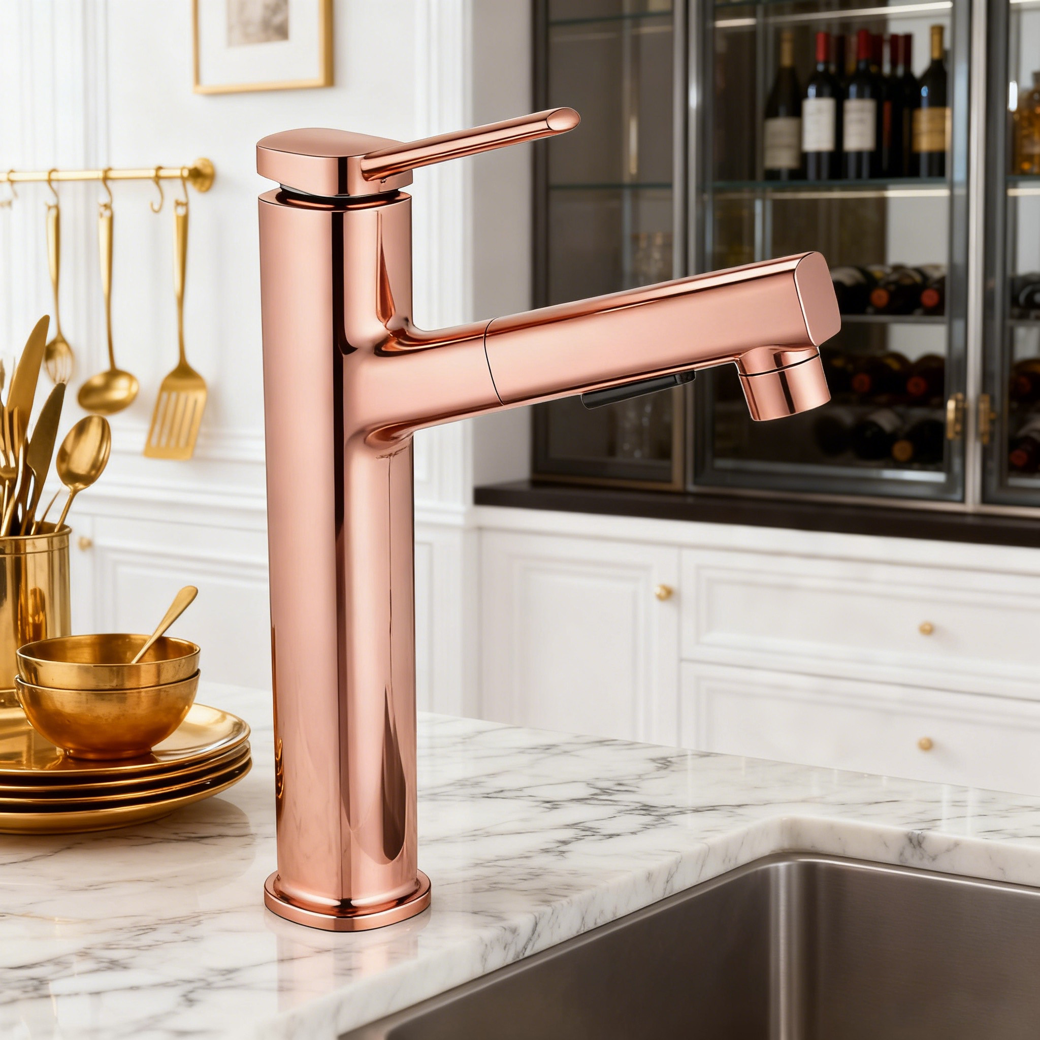 Matte Black Kitchen Faucet | Modern Single Handle Sink Mixer Tap with Sprayer for Residential and Commercial Use