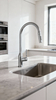 Modern Pull-Down Kitchen Faucet with Single Handle Chrome Zinc Alloy Tap and Dual-Function Sprayer for Commercial Kitchens
