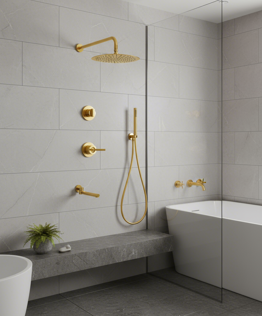 Luxury matte black concealed shower set project supply China