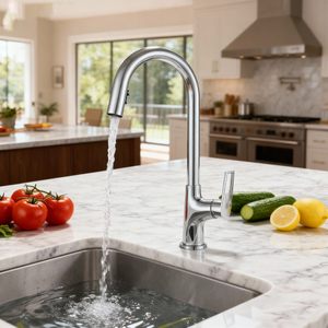 Chrome High Arc Single Handle Kitchen Mixer Tap with Flexible Sprayer for Home and Commercial Sinks