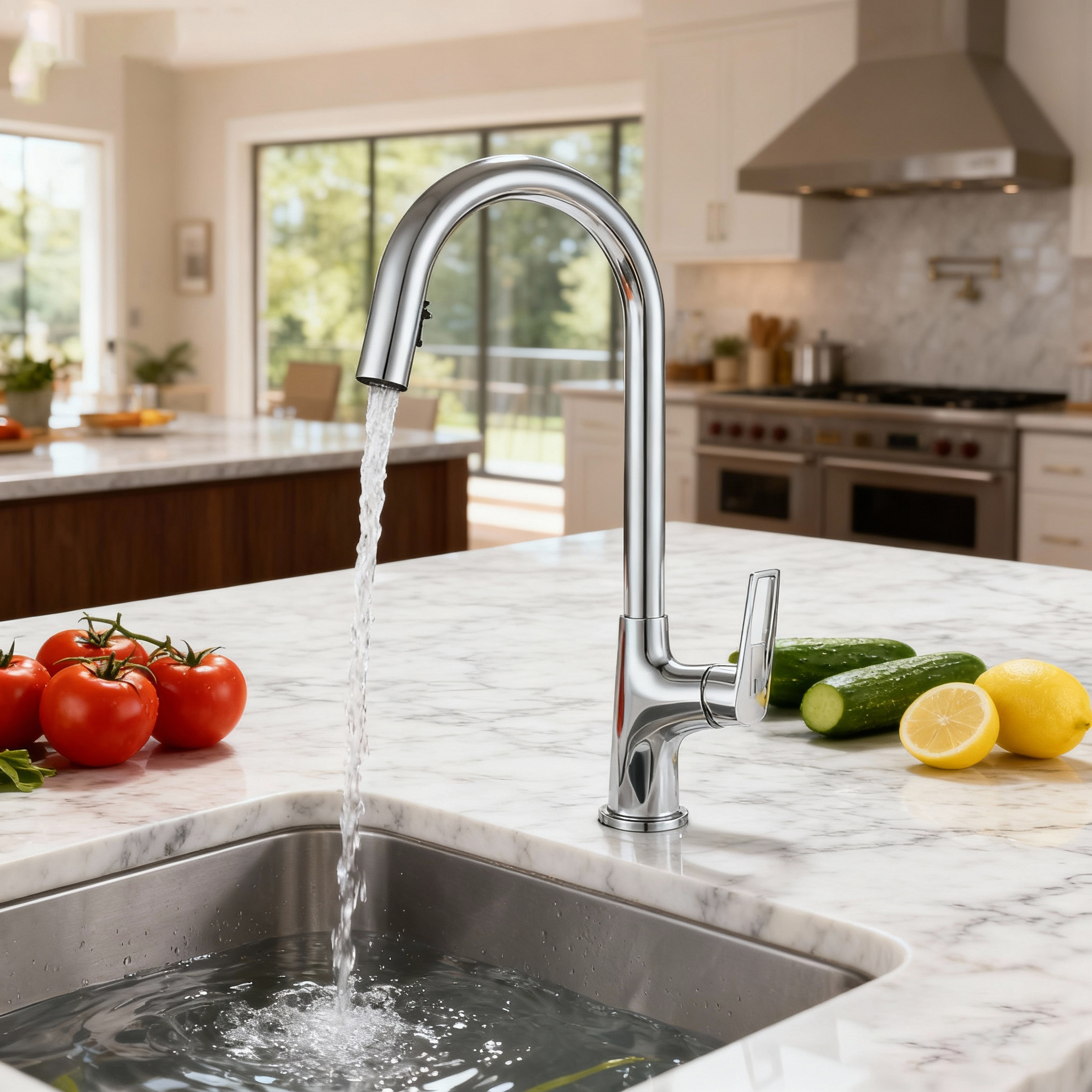 Chrome High Arc Single Handle Kitchen Mixer Tap with Flexible Sprayer for Home and Commercial Sinks