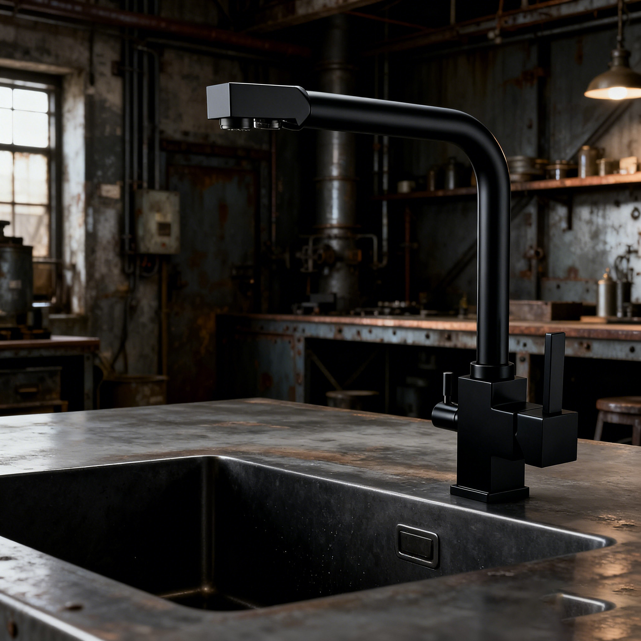 Modern Brass Kitchen Faucet with Dual Water Outlet and Zinc-Alloy Handlefor Project-Ready Quality 