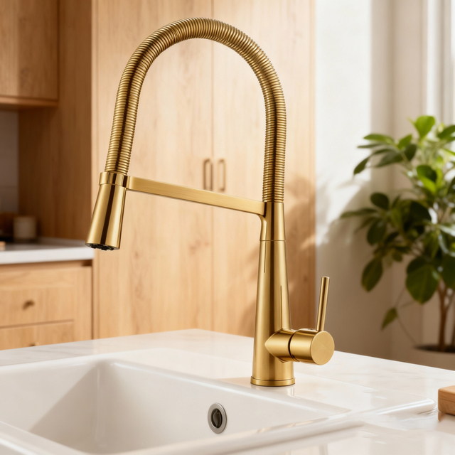 Pull-Down Kitchen Faucet with Modern Chrome High Arc Sprayer Tap for Residential or Commercial Projects to Global Supply