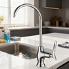 Kitchen Faucet with Elegant Single Handle Stainless Steel Drinking Tap