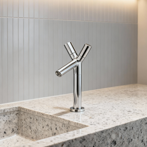 DF-Y6020 Modern Y-Shape Basin Faucet | DR Brass Chrome Finish | Designer Bathroom Mixer Tap