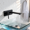 DF-05223 Matte Black Wall Mounted Brass Basin Faucet – Modern Minimalist Mixer Tap