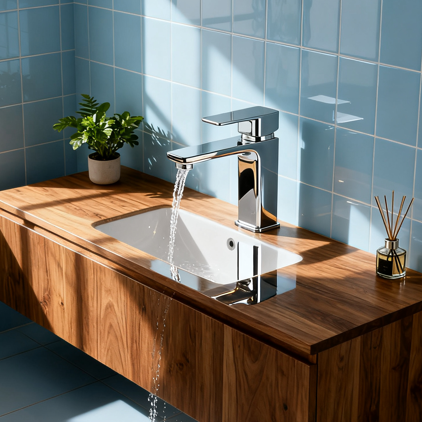 Modern Chrome Single Handle Basin Faucet with Built-in Aerator Sprayer Solid Brass Bathroom Sink Mixer Tap for Hotel & Residential Projects