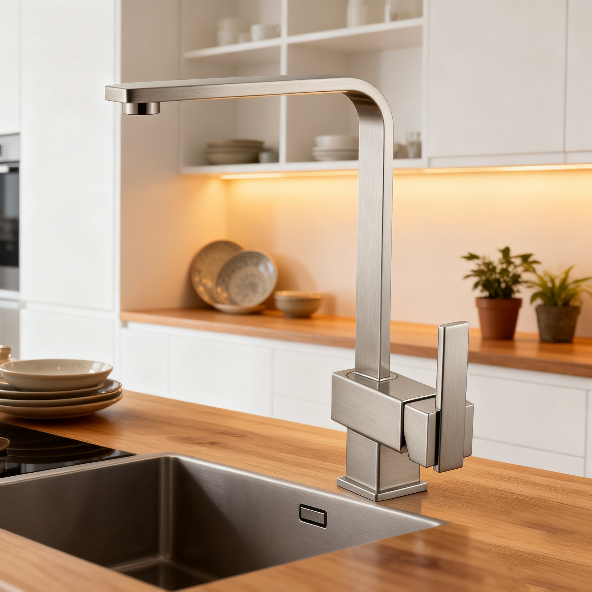 Premium Single-Handle High-Arc Kitchen Faucet in Durable DR Brass Body and Zinc Alloy Handle for Modern Kitchens