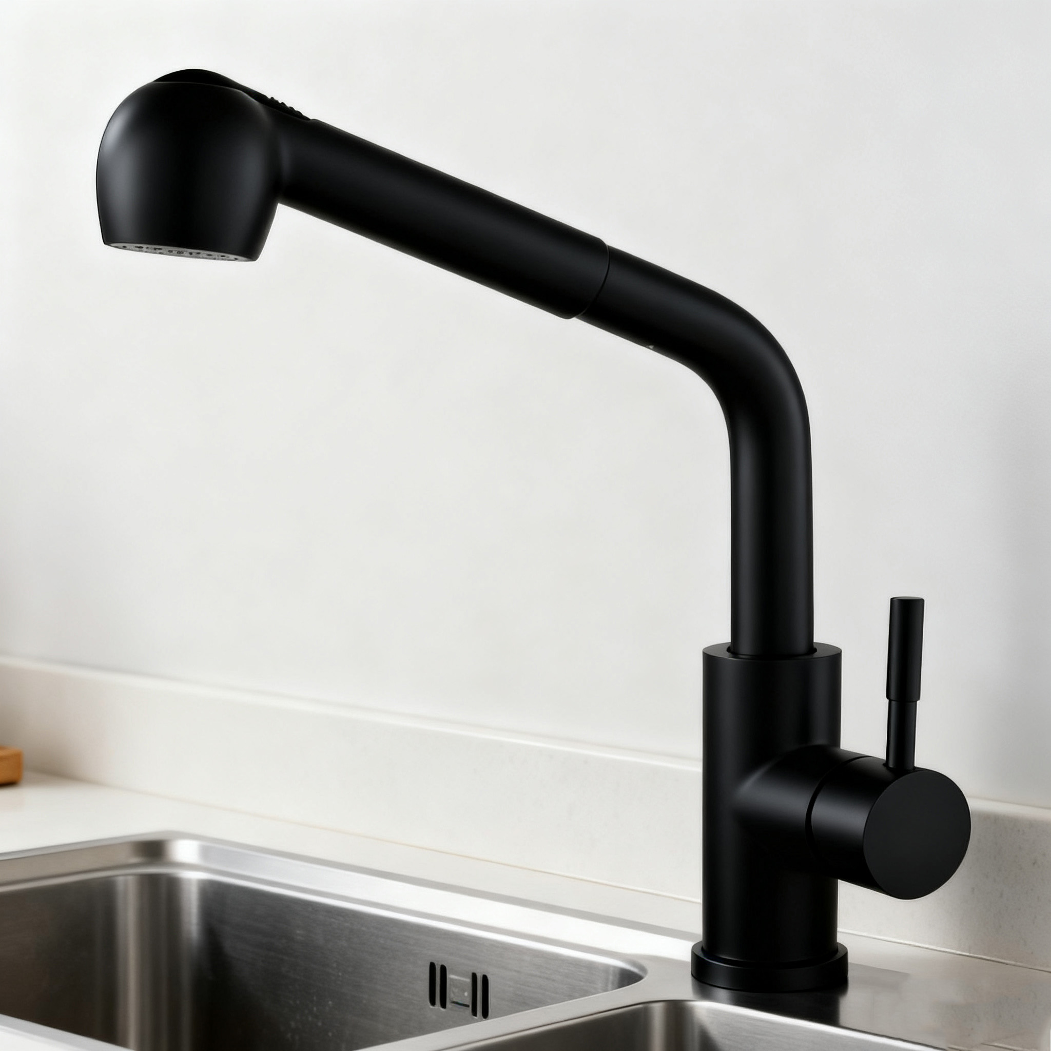 Stainless Steel Kitchen Faucet with Dual-Function Sprayer and Lead-Free Construction for Project Supply