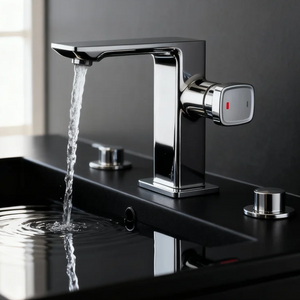 Modern Chrome Single Handle Basin Mixer Tap – Solid Brass Bathroom Faucet with Water-Saving Aerator Minimalist Square Design for Residential And Commercial Projects