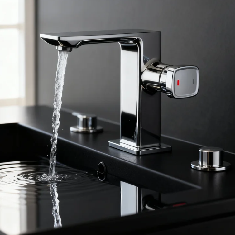 Modern Chrome Single Handle Basin Mixer Tap – Solid Brass Bathroom Faucet with Water-Saving Aerator Minimalist Square Design for Residential And Commercial Projects