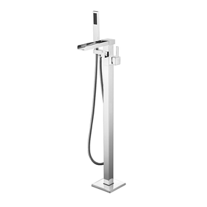 Modern Floor Mounted Waterfall Spout Freestanding Tub Faucet DF-02041