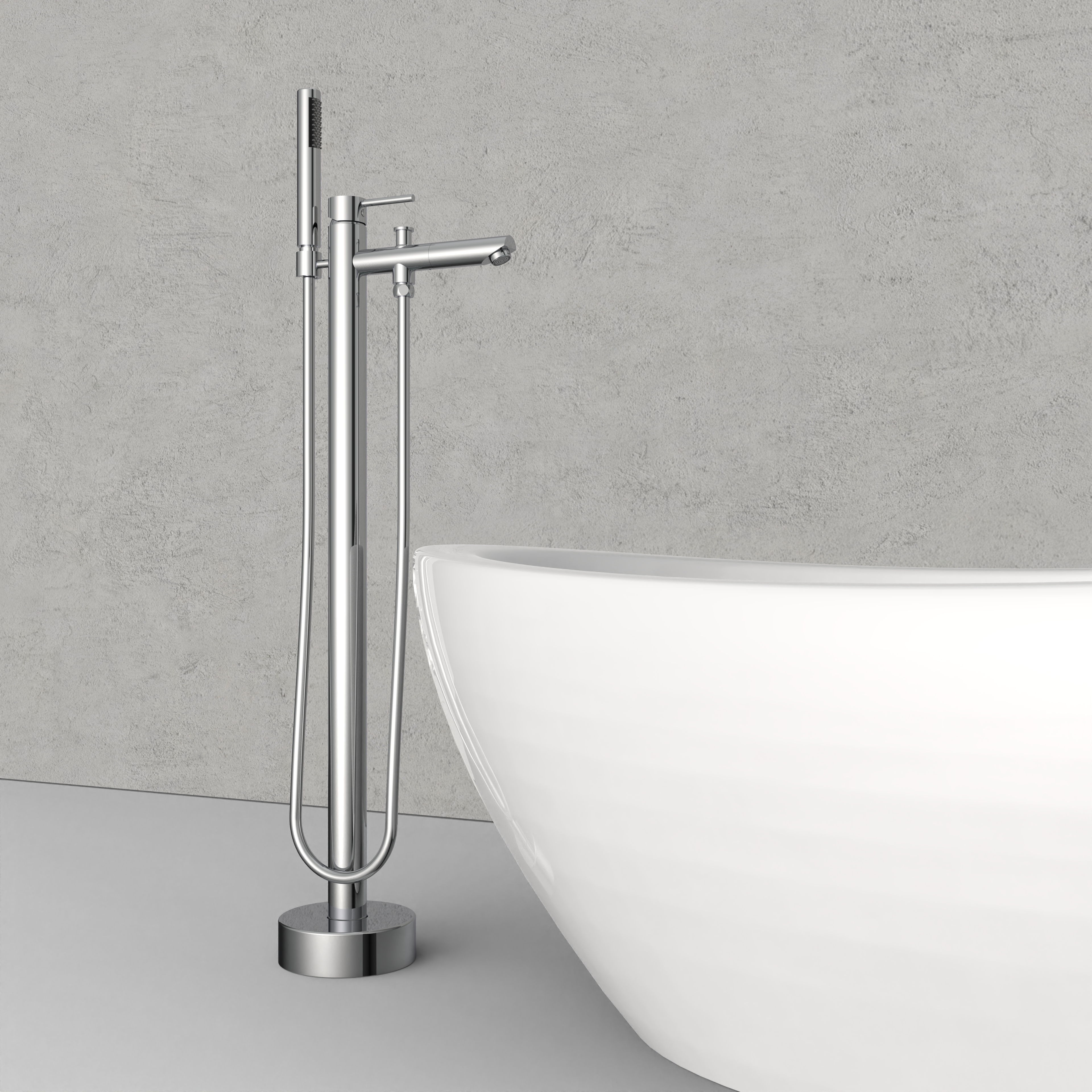 Round Design on Top Open Floor Mounted Bathtub Faucet