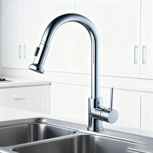 Pull-Down Kitchen Faucet: Modern Chrome Sprayer for Efficient Sink or hotel Use