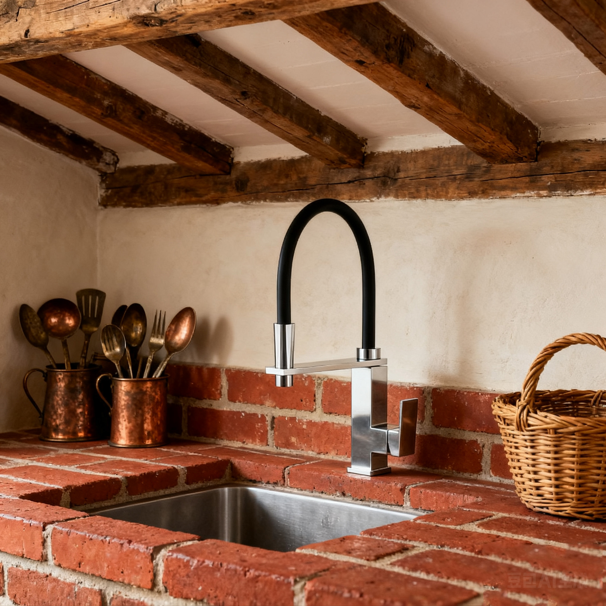 Modern Pull-Out Kitchen Faucet with Sprayer in Durable Polished or Matte with Hose Design