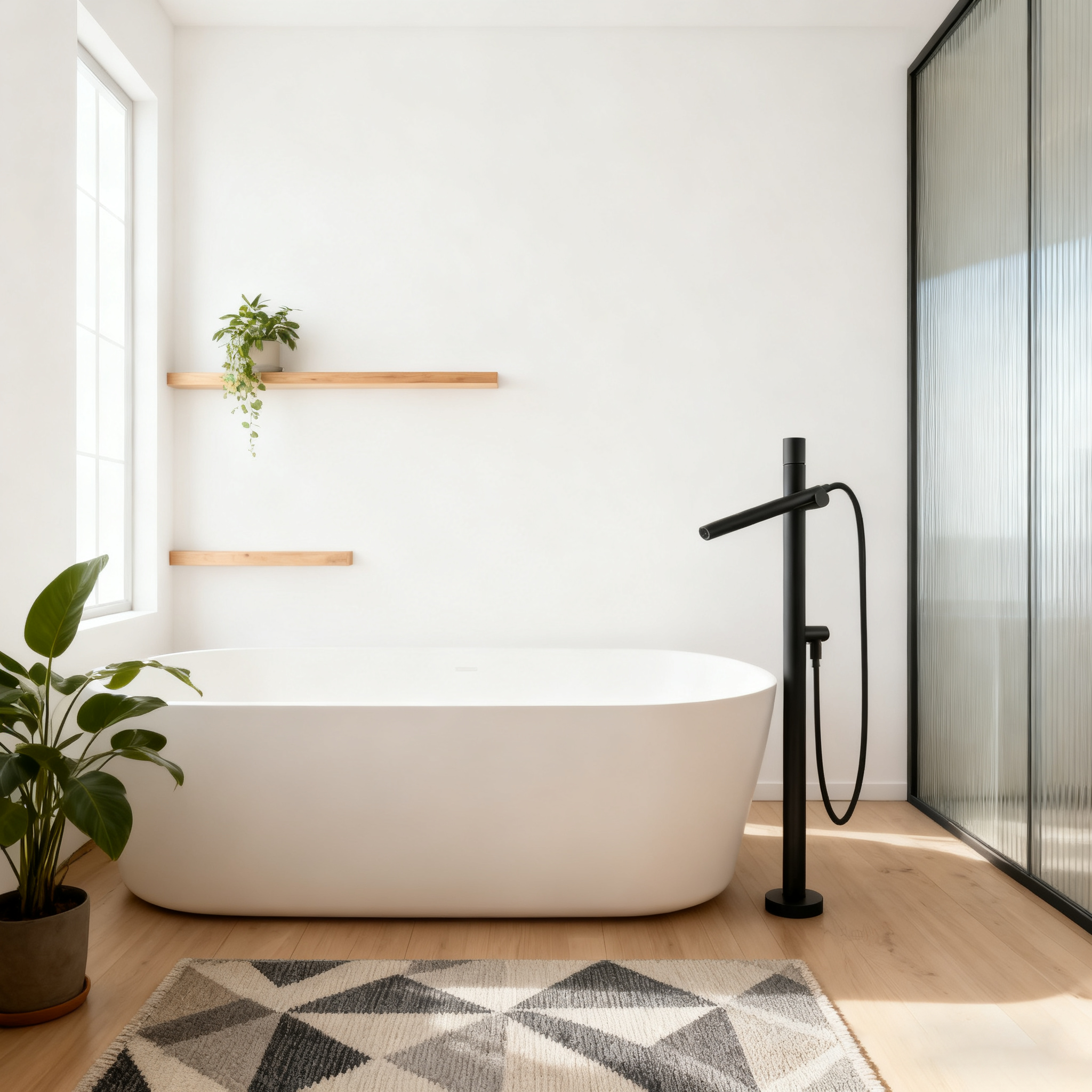 Stainless steel freestanding faucet