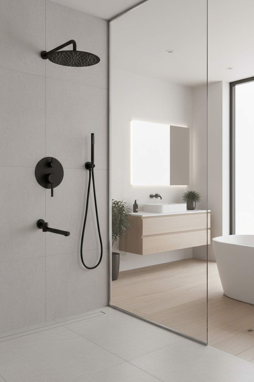 1101020 | 3-Function Concealed Shower System – Brushed Gold / Rose Gold
