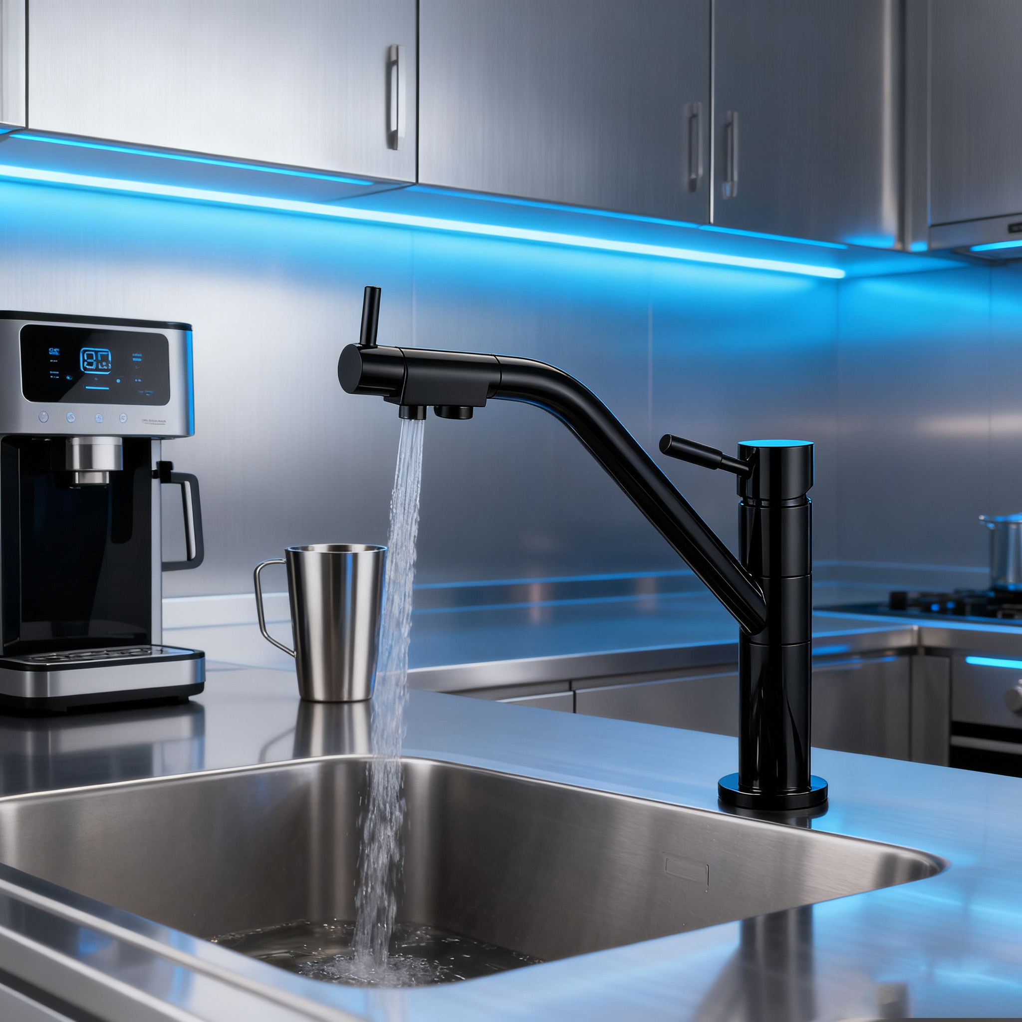 Kitchen Faucet with Sprayer - Premium Chrome Sink Mixer for Modern Kitchens 