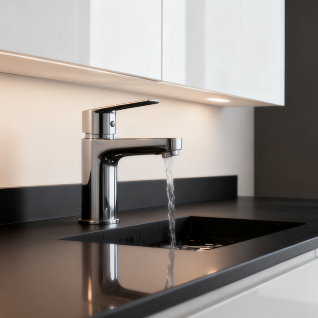 1401016 Single Handle Brass Basin Mixer Faucet Solid Brass Bathroom Tap with Water-Saving Aerator Modern Deck-Mounted Basin Faucet OEM And Project Supply Manufacturer