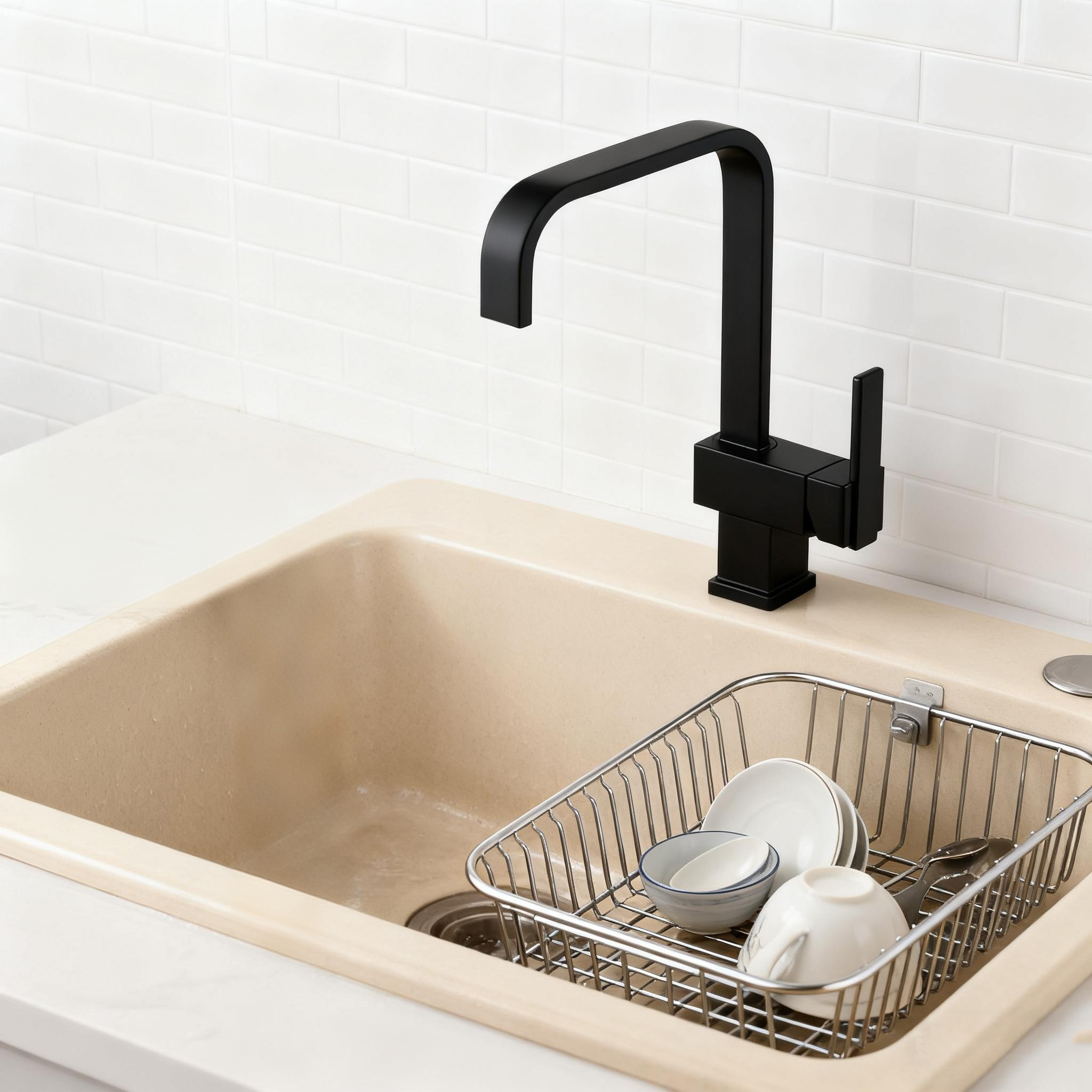 Durable Kitchen Faucet with DR Brass Body and Zinc Handle in Modern Design
