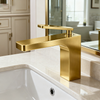 Square Chrome Basin Faucet – Modern Brass Bathroom Sink Mixer | Single-Handle | OEM & Project Ready