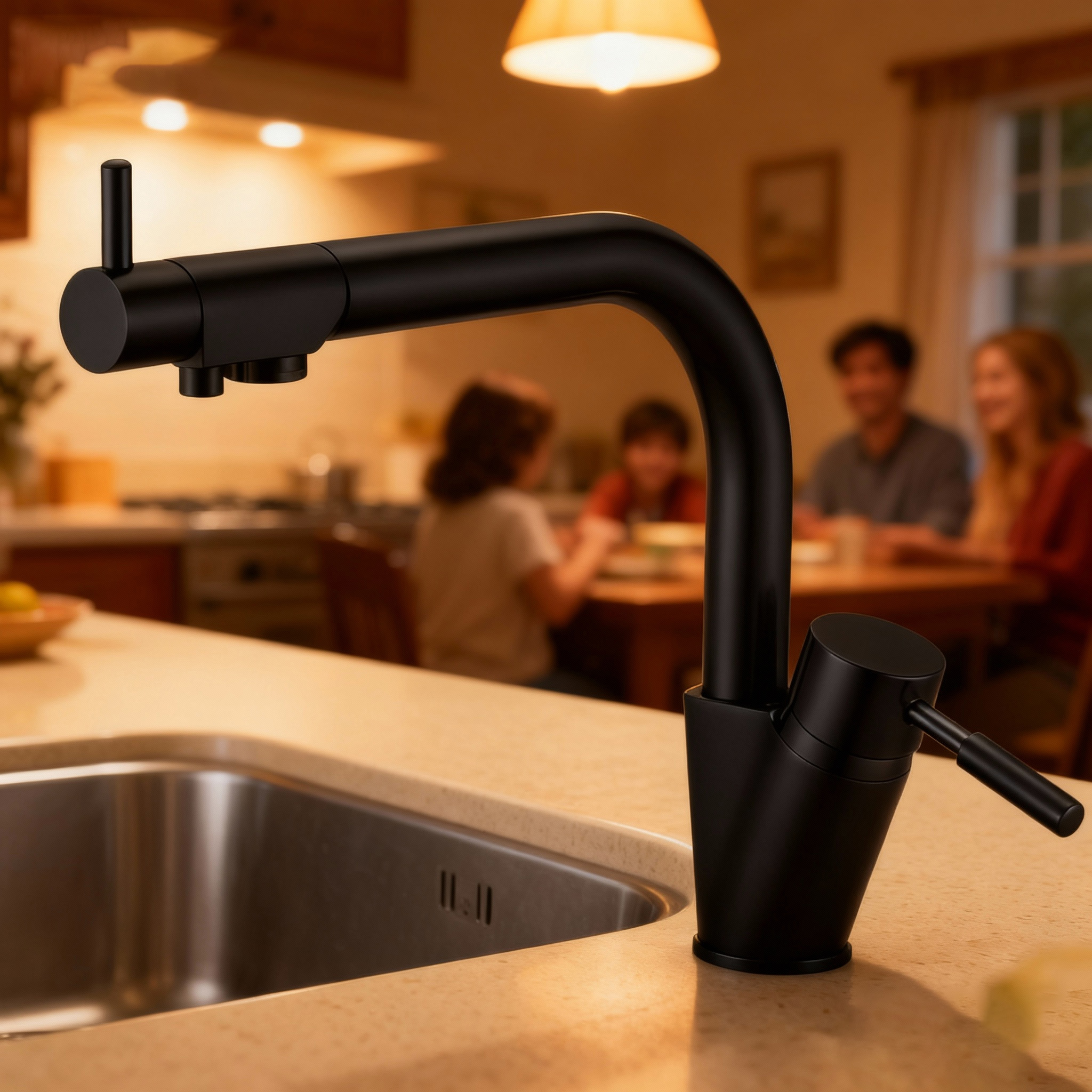 Brass Kitchen Faucet with Dual-Function Sprayer and Zinc Alloy Handle for Global Supply Chain