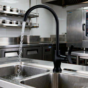 Kitchen Faucet with Elegant Single Handle Stainless Steel Drinking Tap