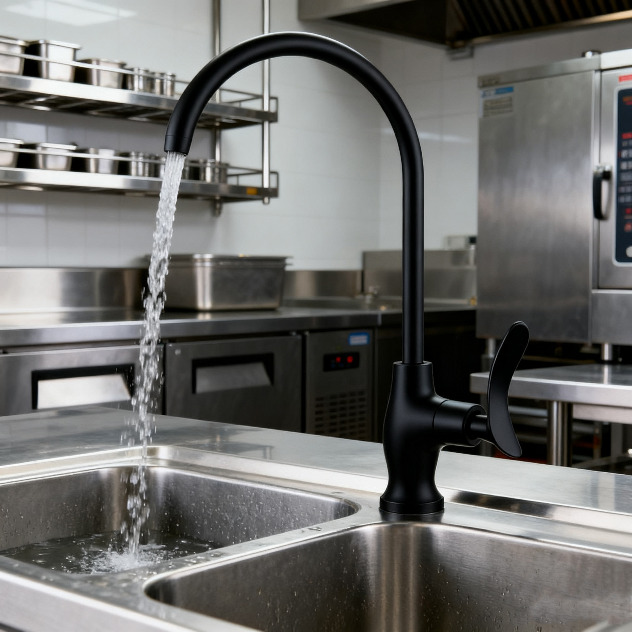 Kitchen Faucet with Elegant Single Handle Stainless Steel Drinking Tap