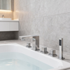 Five-Piece Deck-Mounted Bathtub Faucet Set | Brass Body | Independent Diverter | Hand Shower