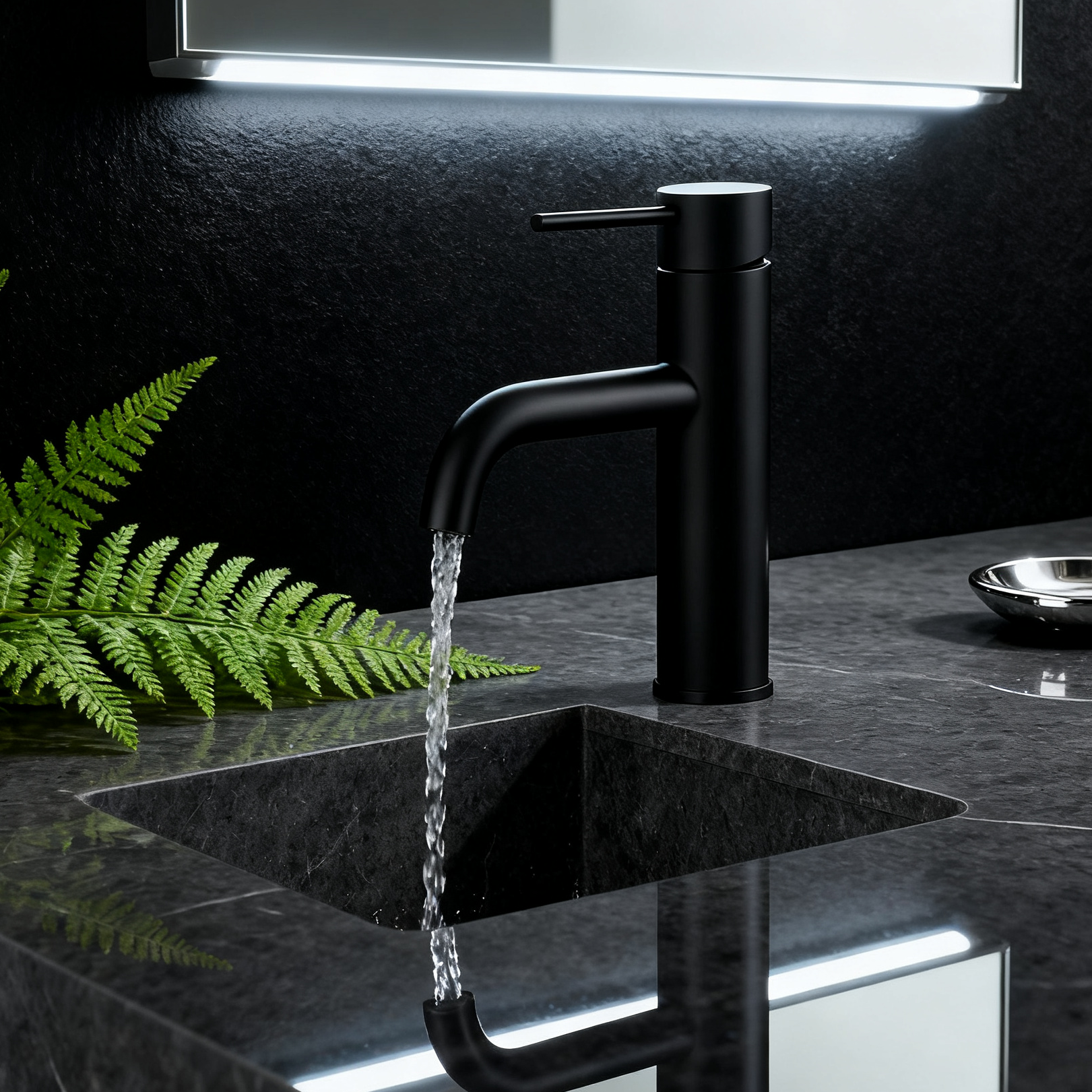 DF-4901 Brass Basin Mixer Tap Elegant Matte Black Single Handle Bathroom Faucet with Aerated Sprayer for Modern Countertop Basins Product Overview