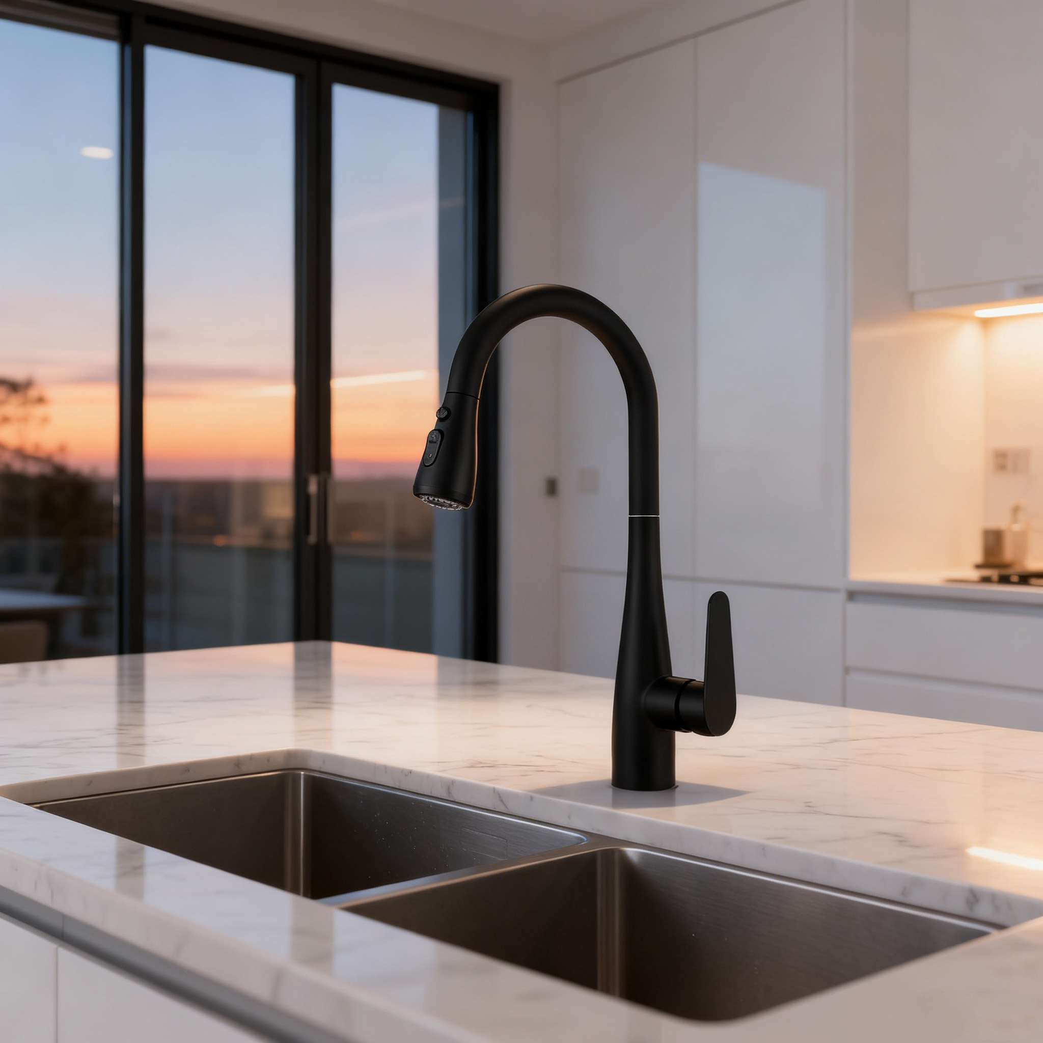 Modern Commercial Kitchen Faucet with Flexible Hose and 360° Rotation by OEM Factory Supplier China