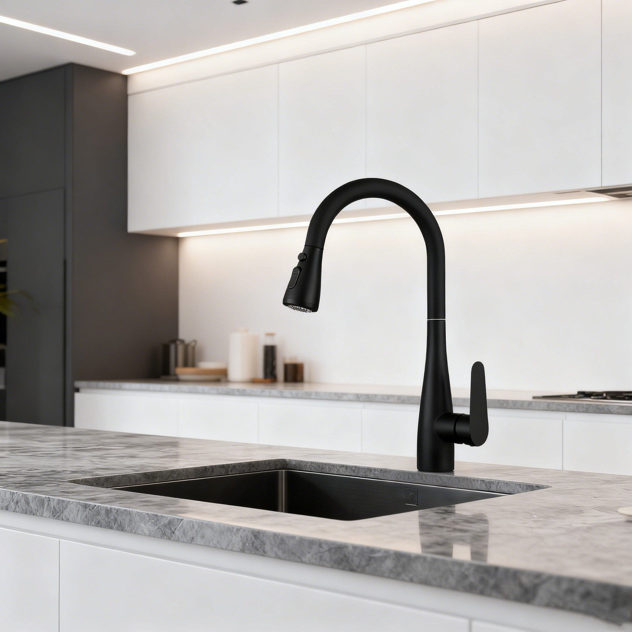 Modern Commercial Kitchen Faucet with Flexible Hose and 360° Rotation by OEM Factory Supplier China