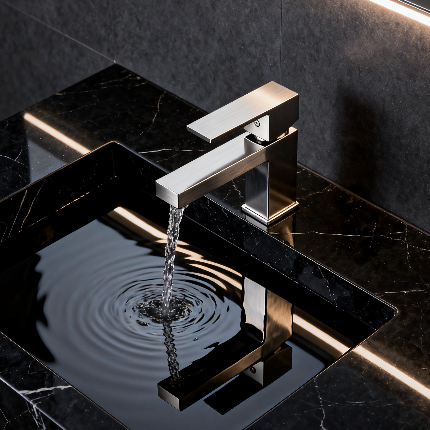 Brushed Nickel Single Handle Tall Vessel Sink Bathroom Faucet with Lever Handle Aerated Spout Corrosion-Resistant Copper Construction and Watermark Certification - Model 1401020