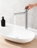 Tall Single Handle Basin Faucet with Built-in Aerator Sprayer – Modern Vessel Sink Mixer Tap for Residential & Commercial Bathroom Projects