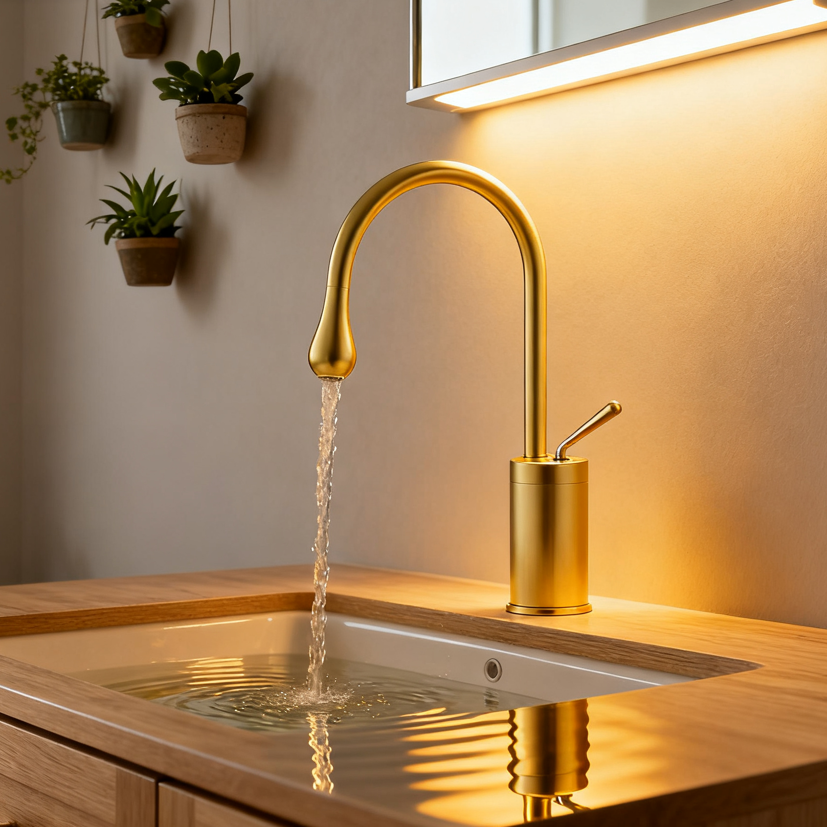 1401006 Brass Basin Mixer Tap Single Handle Deck Mounted Basin Faucet Gold Finish Bathroom Tap