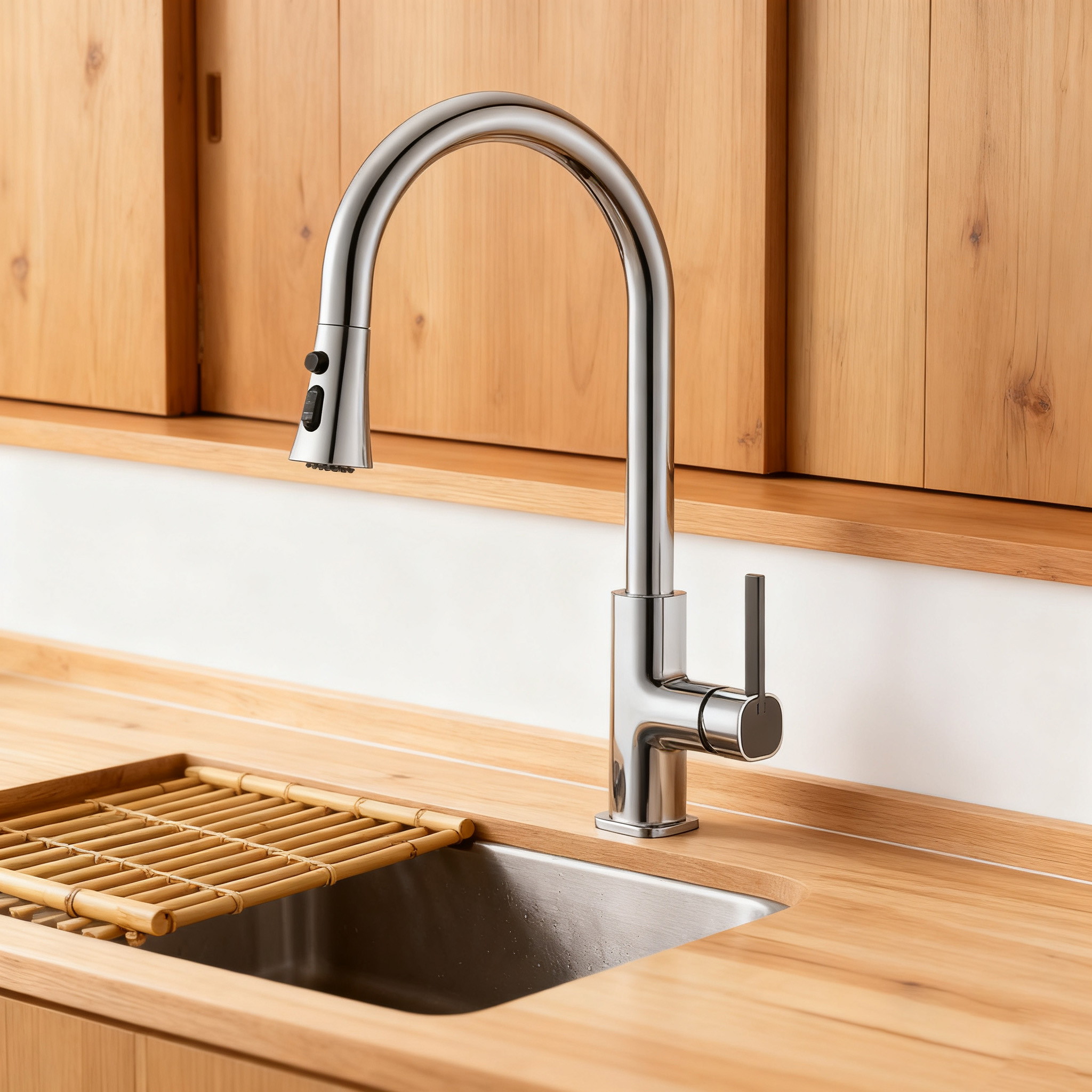 Zinc-Alloy Kitchen Faucet with 3-Function Pull-Down Sprayer and 35mm Cartridge for Residential & Commercial Kitchens